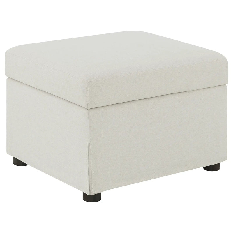 Winter Upholstered Hydraulic Lift Top Storage Ottoman Beige by Unique Piece Furniture