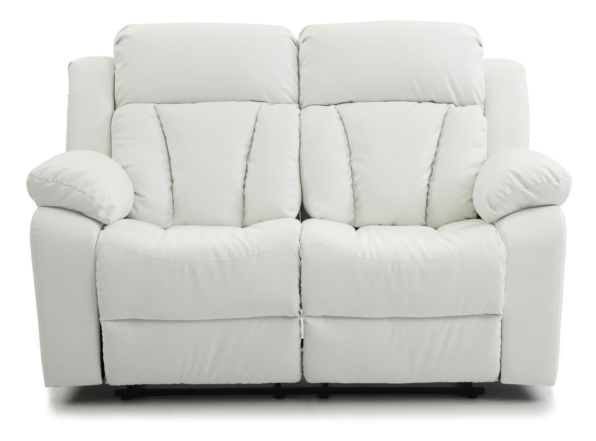Cozy Padded Reclining Loveseat with Sturdy Construction - White, Black, or Dark Brown, photo 14 of 16