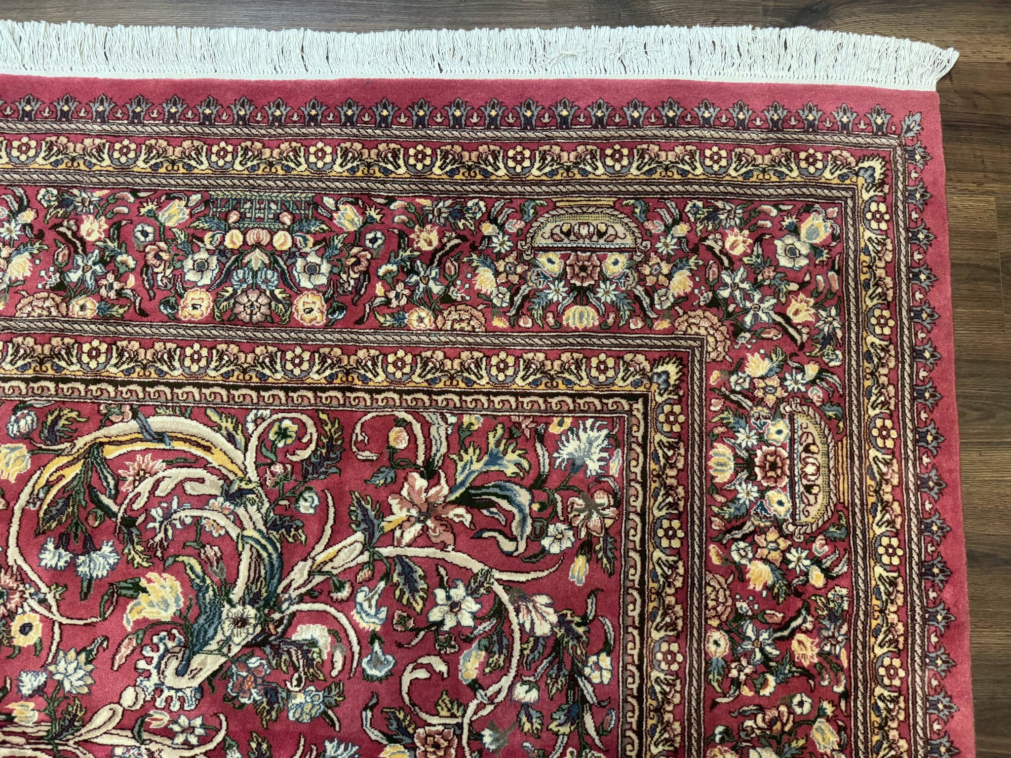 Sino Persian Rug 9x12, Fine 290 KPSI, Rose-Red, Floral Allover by Jewel Rugs