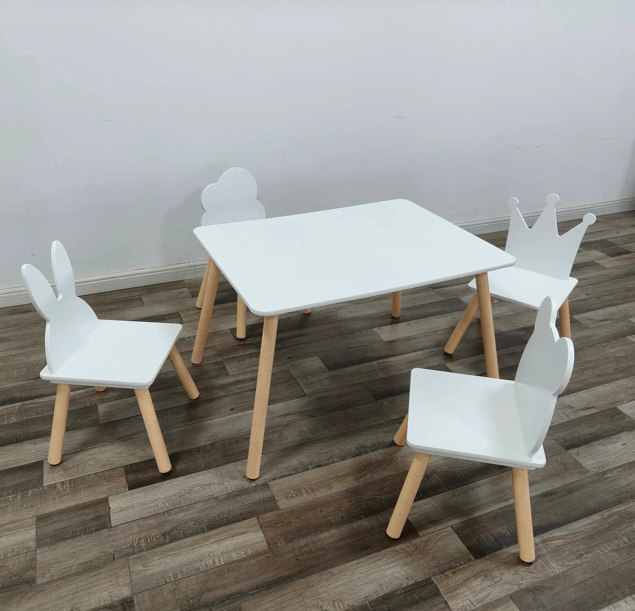 Big Kids Table and 4 Chairs Set, 5 Pieces Toddler Table and Chair Set by HouseOfZazla