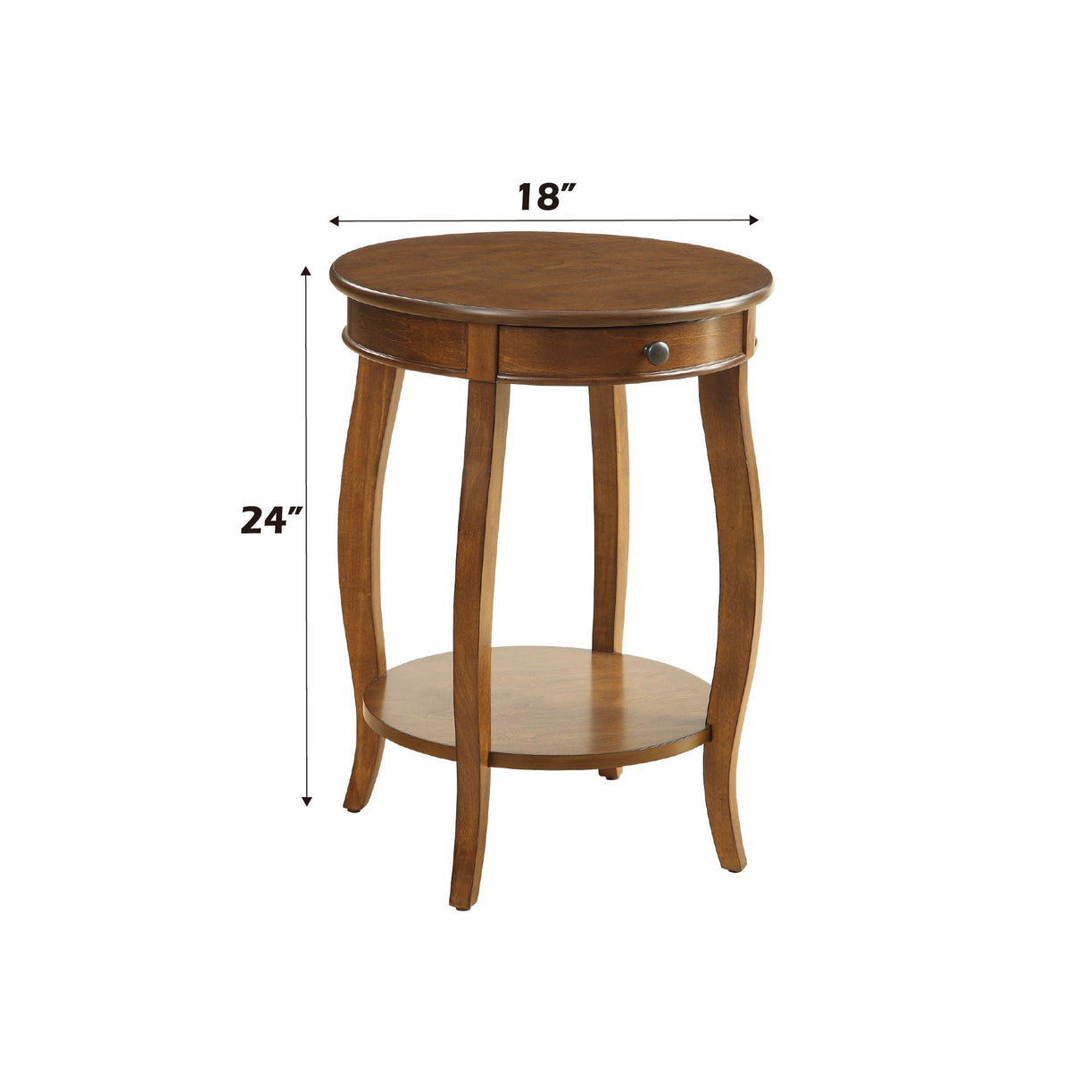 Walnut Accent Table with Drawer and Shelf - Walnut, photo 4 of 4