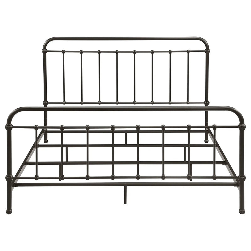 Livingston Metal Eastern King Open Frame Bed Dark Bronze by Unique Piece Furniture