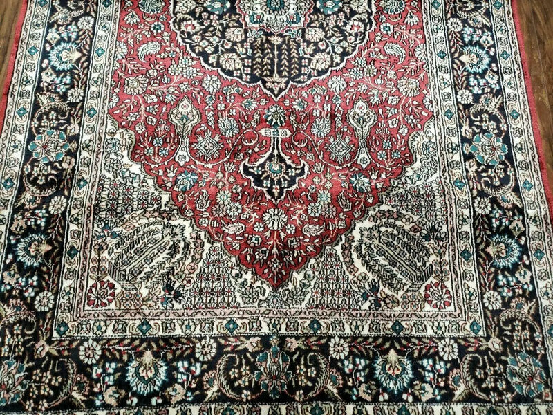 3' X 5' Vintage Fine Handmade India Oriental Kashmir Silk Rug 400 KPSI Wow by Jewel Rugs