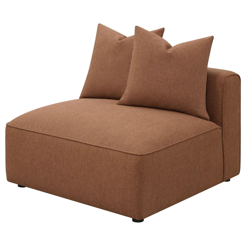 Jennifer Upholstered Armless Chair Terracotta by Unique Piece Furniture