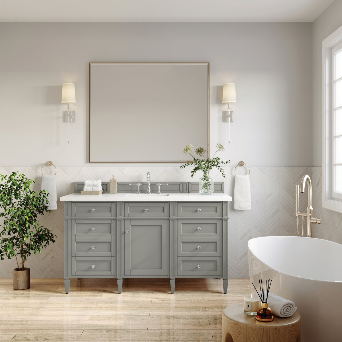 James Martin Brittany 60" Single Bathroom Vanity, Urban Gray, view 33