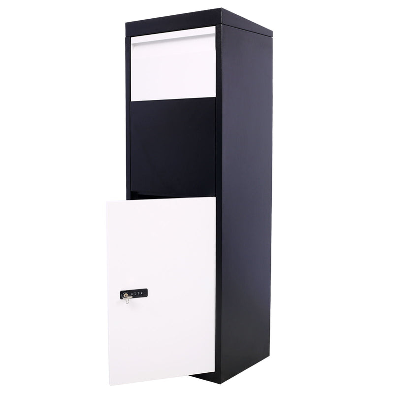 Galvanized Steel Package Delivery Box with Code Lock - White/Black, photo 10 of 12