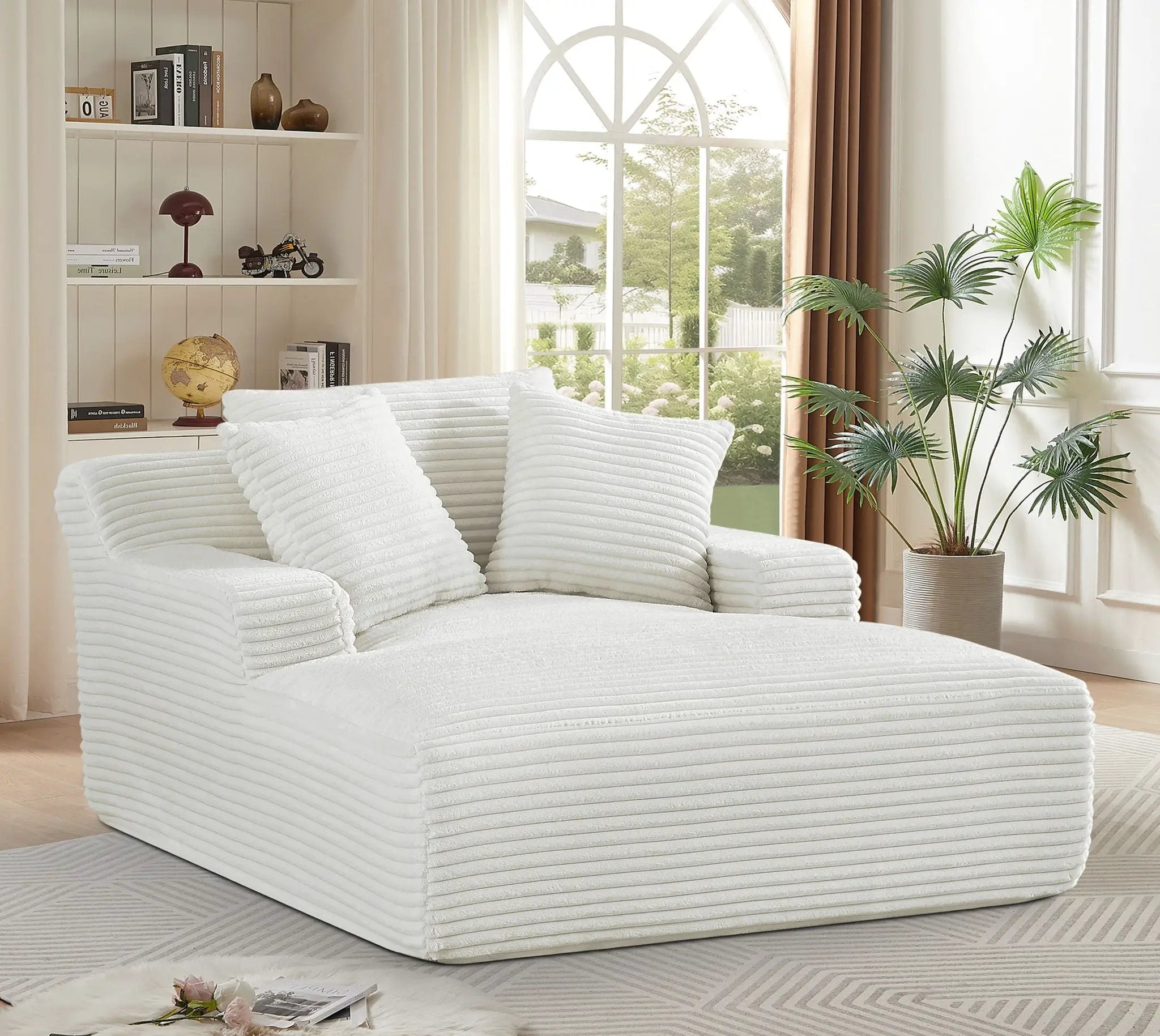 Cloudline - Oversized Chaise Lounge, Modern Comfy Couch With Full Foam Cushioning, Cozy Sleeper Sofabed by Unique Piece Furniture