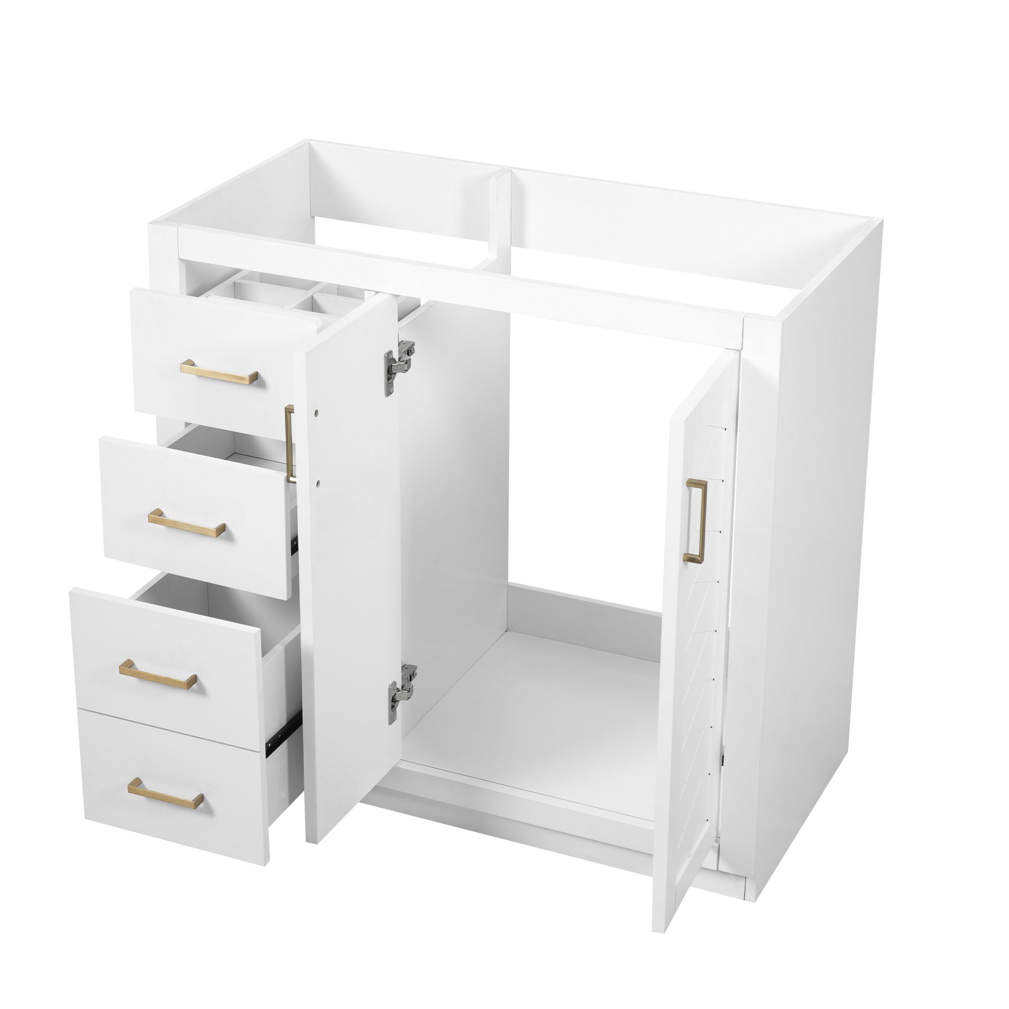 Retro Style Bathroom Vanity, 3 Drawers & Soft Closing Doors by HouseOfZazla