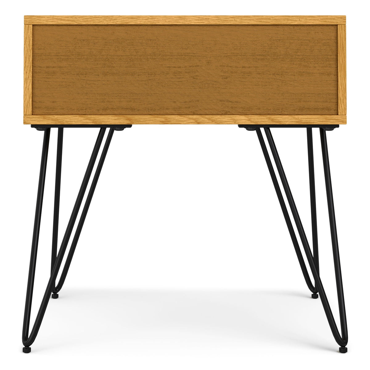 Wood End Table with Open Storage and Iron Hairpin Legs - Dark or Light Brown, photo 10 of 12