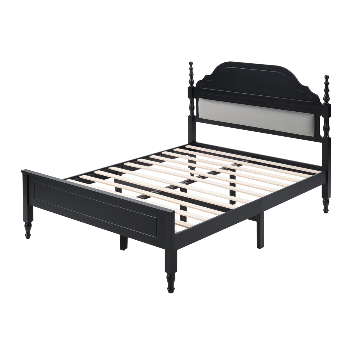 Elegant Bedroom Centerpiece Queen Bed with Padded Headboard Insert, photo 8 of 9