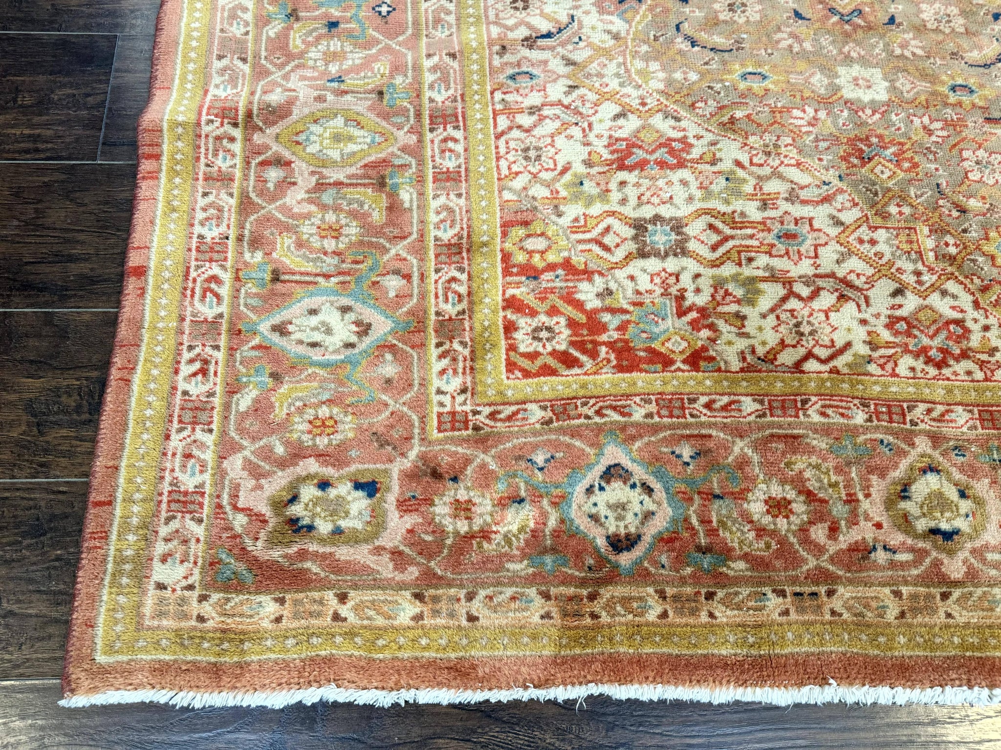 Antique Persian Tabriz Khoy Rug 8x10, Handmade Wool Carpet, Light Green Beige, Vintage Rug for Modern Home by Jewel Rugs