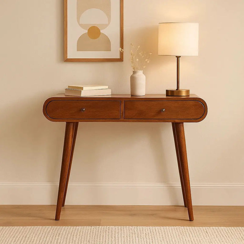 Solid Wood Curved Edge Console Table by Unique Piece Furniture