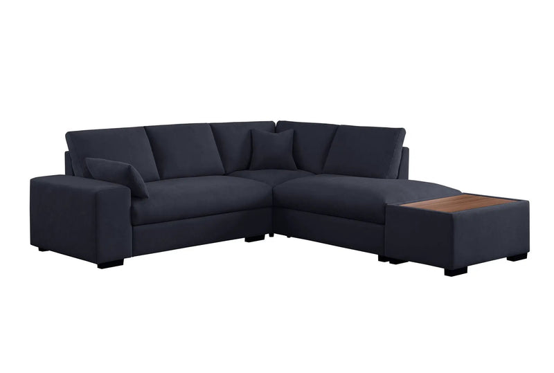 Joshua - 100" Sectional Sofa with Right Facing Chaise and Console Ottoman by HouseOfZazla