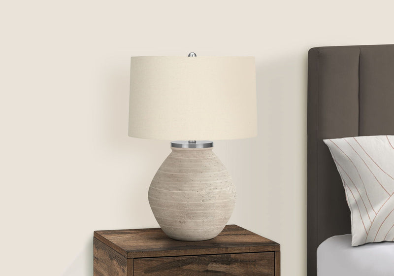 Contemporary Concrete Table Lamp with 3-Way Switch - Cream, photo 4 of 4