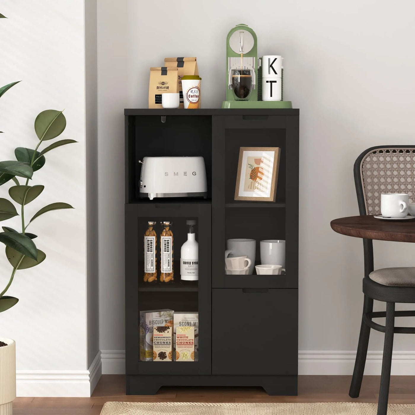 Modern Cabinet With Glass Doors And Drawer by HouseOfZazla