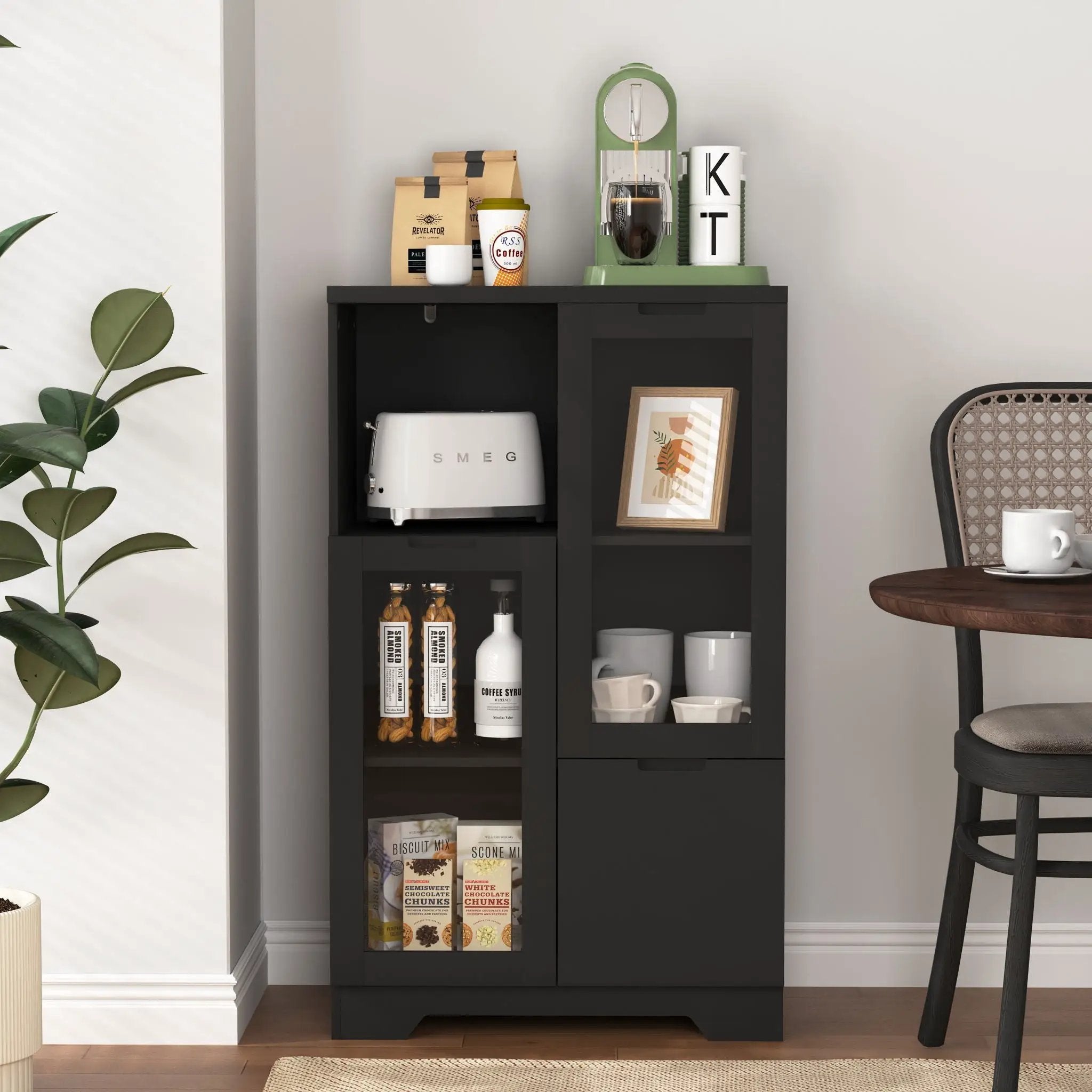 Modern Cabinet With Glass Doors And Drawer by HouseOfZazla