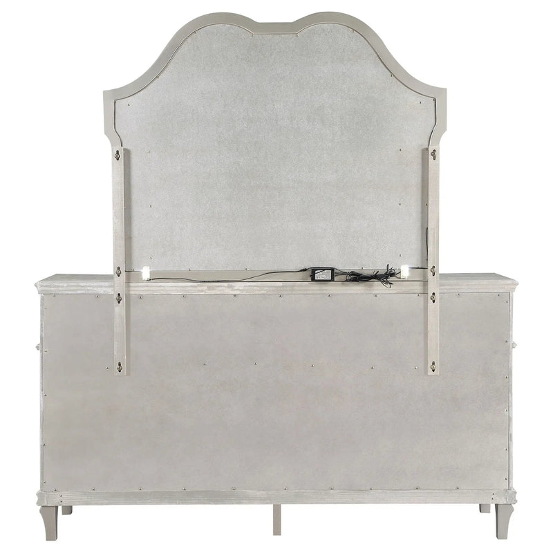 Evangeline 9-drawer Dresser with Mirror Silver Oak by Unique Piece Furniture