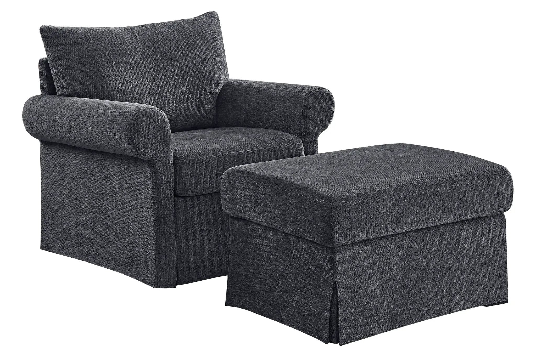 37.5" Accent Chair with Ottoman by HouseOfZazla