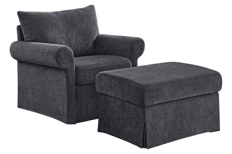 37.5" Accent Chair with Ottoman by HouseOfZazla