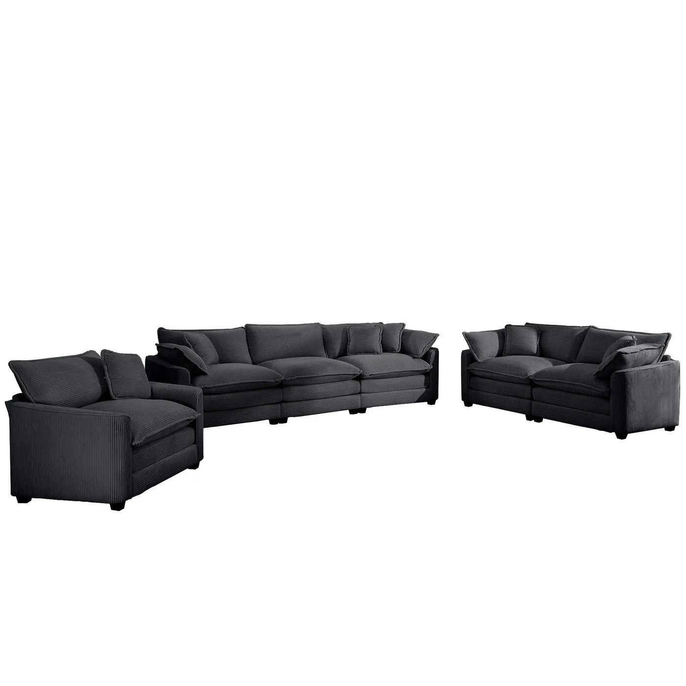 Elegant Oversized Sectional Sofa Set With Deep Seats And Flexible Layout by HouseOfZazla