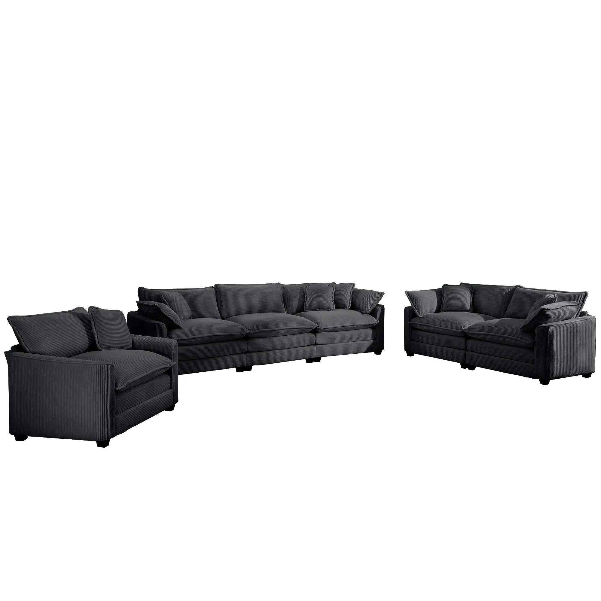 Elegant Oversized Sectional Sofa Set With Deep Seats And Flexible Layout by HouseOfZazla