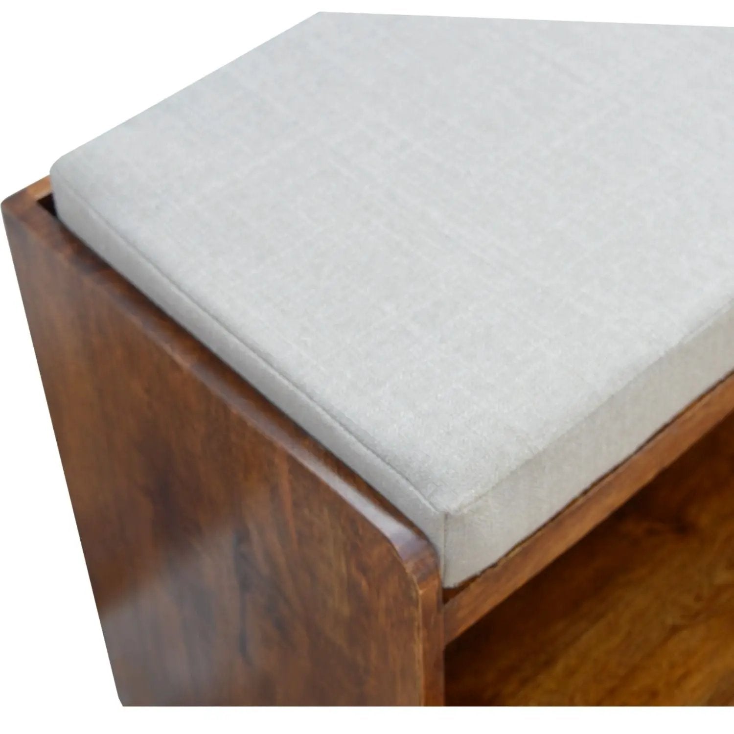 Pull Out Shoe Bench - Chestnut / Mud Linen by HouseOfZazla