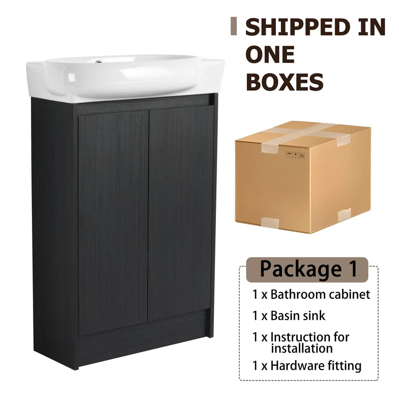 23" Freestanding Bathroom Vanity with Sink and Storage Rack by HouseOfZazla