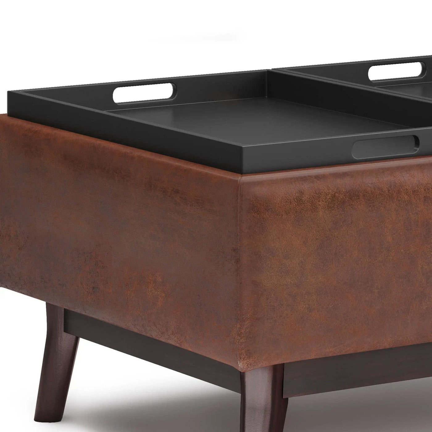 Owen - Tray Top Small Coffee Table Upholstered Storage Ottoman by HouseOfZazla