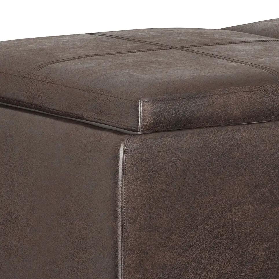 Avalon - Storage Ottoman - Distressed Brown by HouseOfZazla