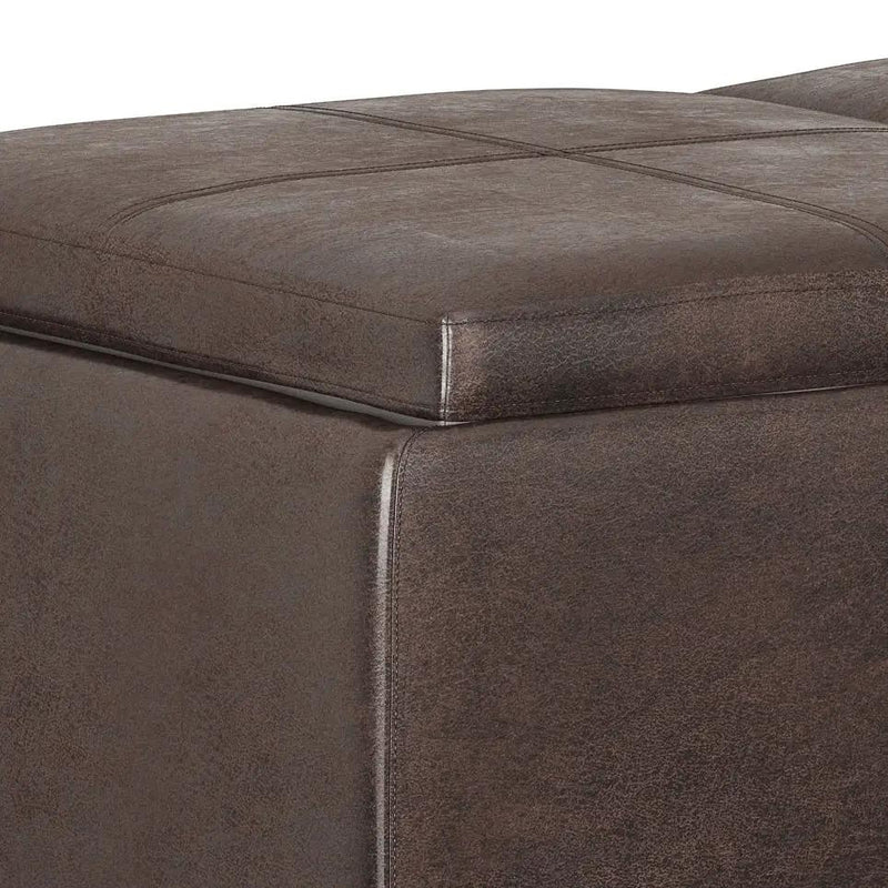 Avalon - Storage Ottoman - Distressed Brown by HouseOfZazla