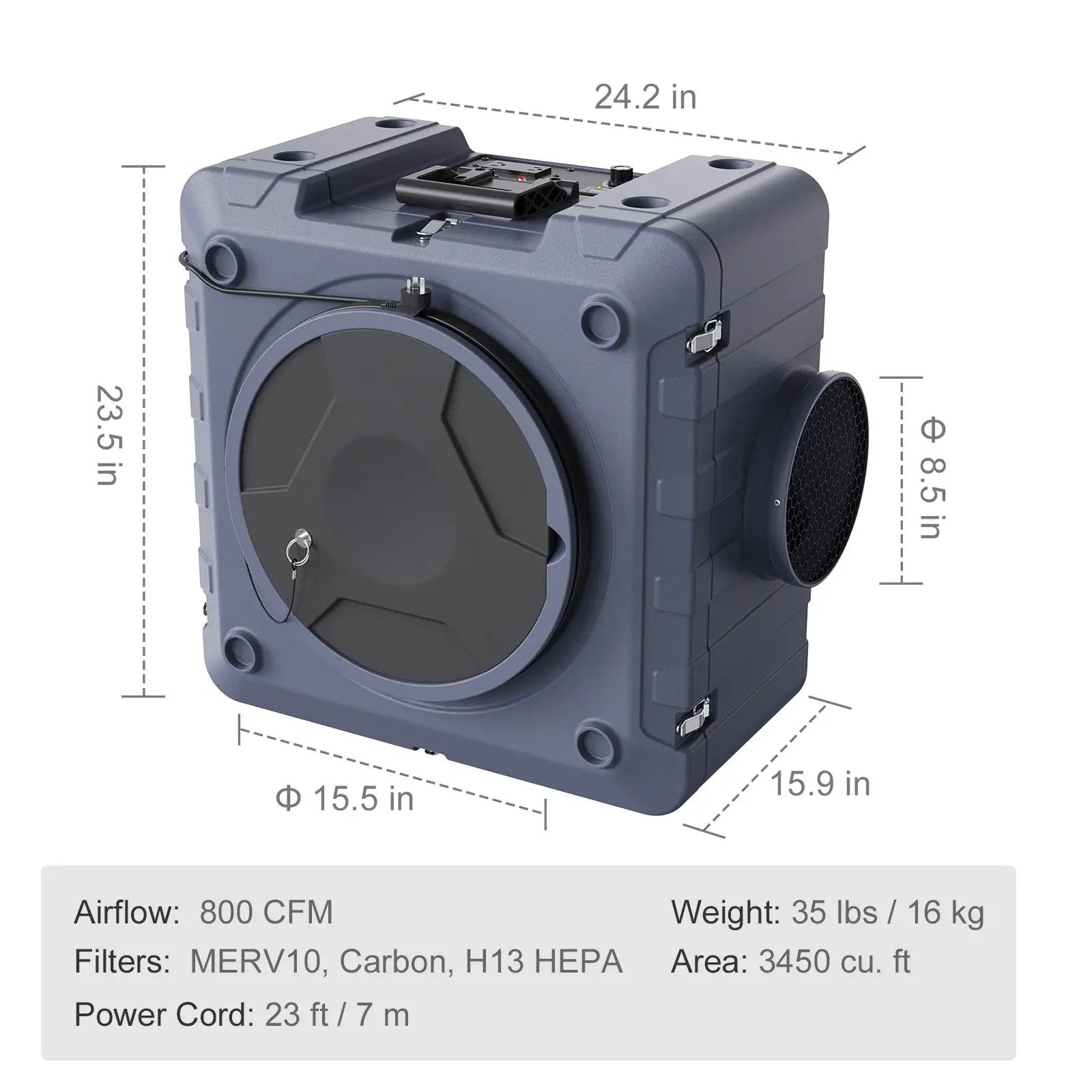 Air Scrubber with 3-Stage Filtration, Stackable Negative Air Machine 800 CFM by HouseOfZazla