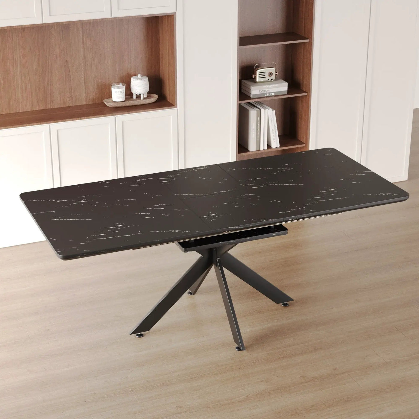 Modern Mid-Century Dining Table Set With Extendable Design by HouseOfZazla