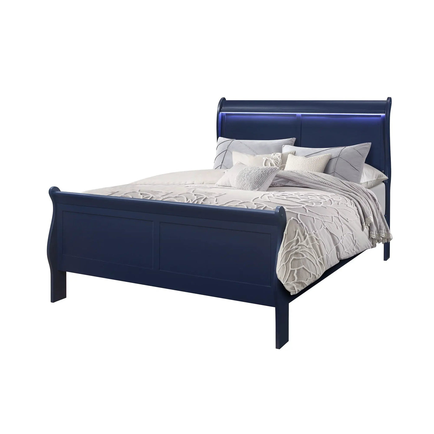 Charlston - Modern Sleigh Design Bed With LED by HouseOfZazla