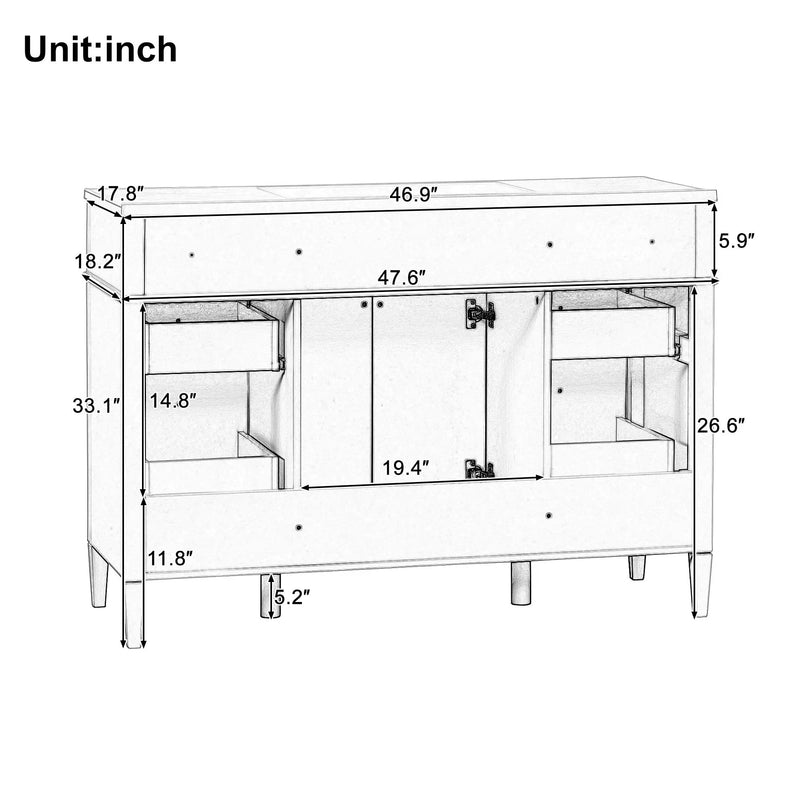 48 Inch Bathroom Vanity with Sink Top by HouseOfZazla