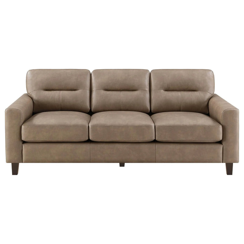 Scotland 2-piece Faux Leather Upholstered Sofa Set Brown by Unique Piece Furniture