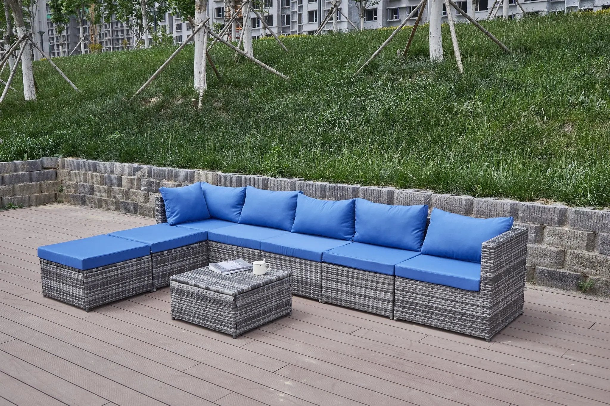 Patio Sofa With Cushions by Unique Piece Furniture