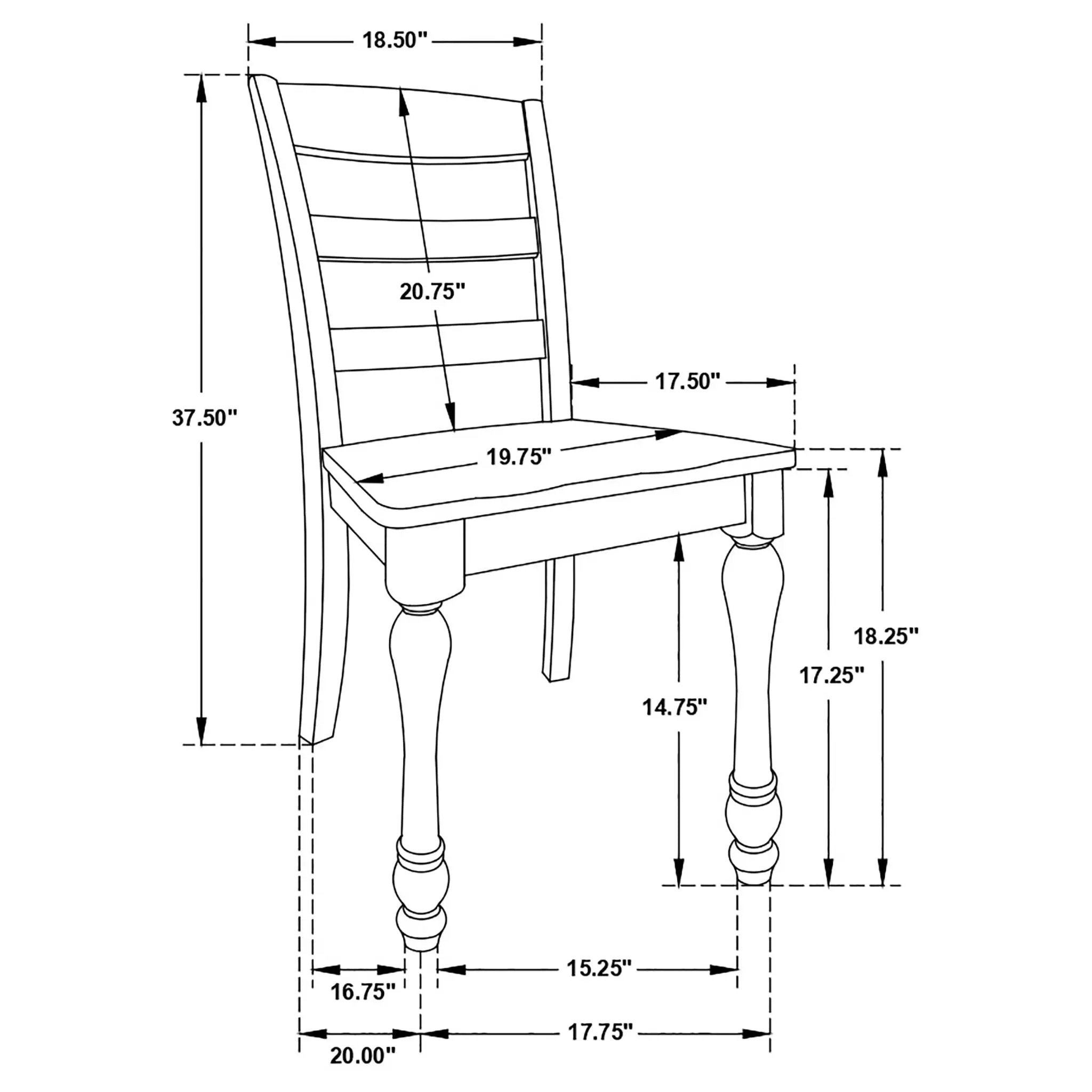 Ladder Back Side Chair With Saddle Seat (Set of 2) - White by HouseOfZazla