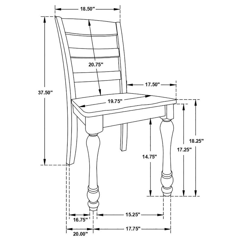 Ladder Back Side Chair With Saddle Seat (Set of 2) - White by HouseOfZazla