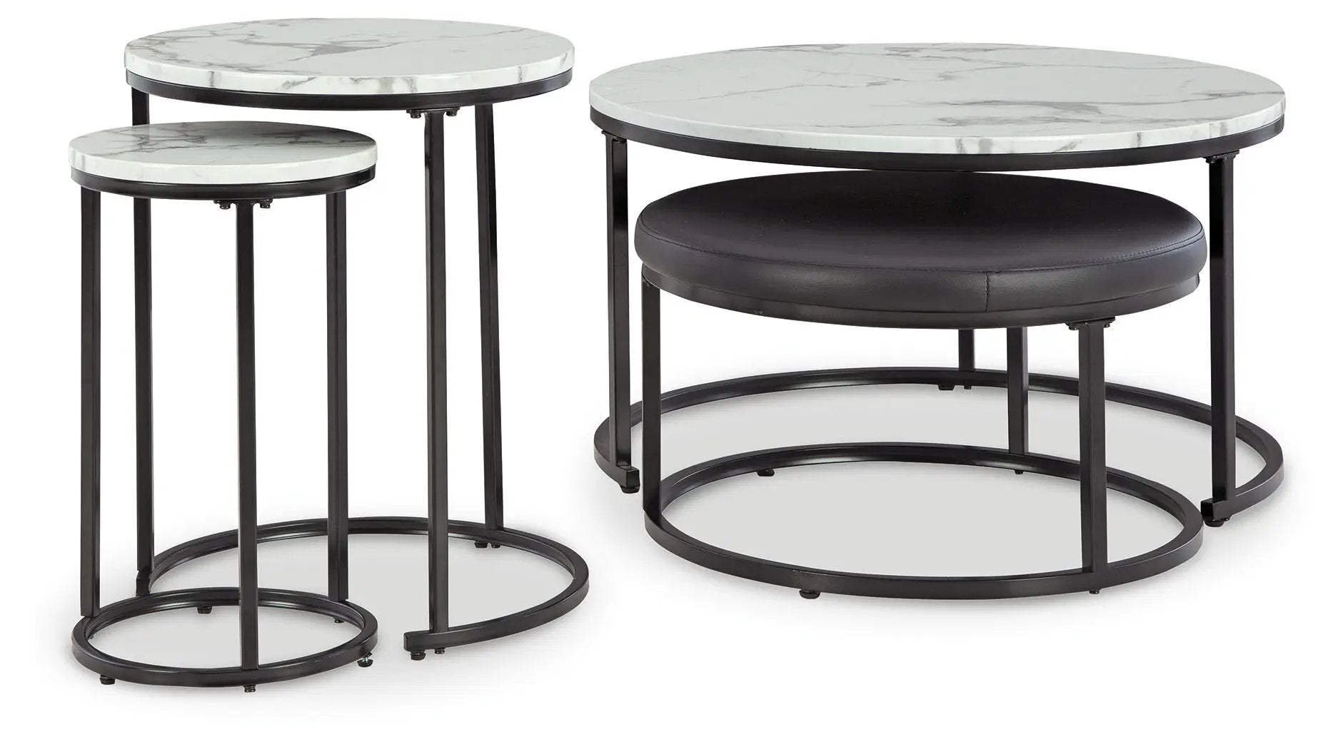 Jusmour - Occasional Nesting Table (Set of 4) - Black / White by Unique Piece Furniture