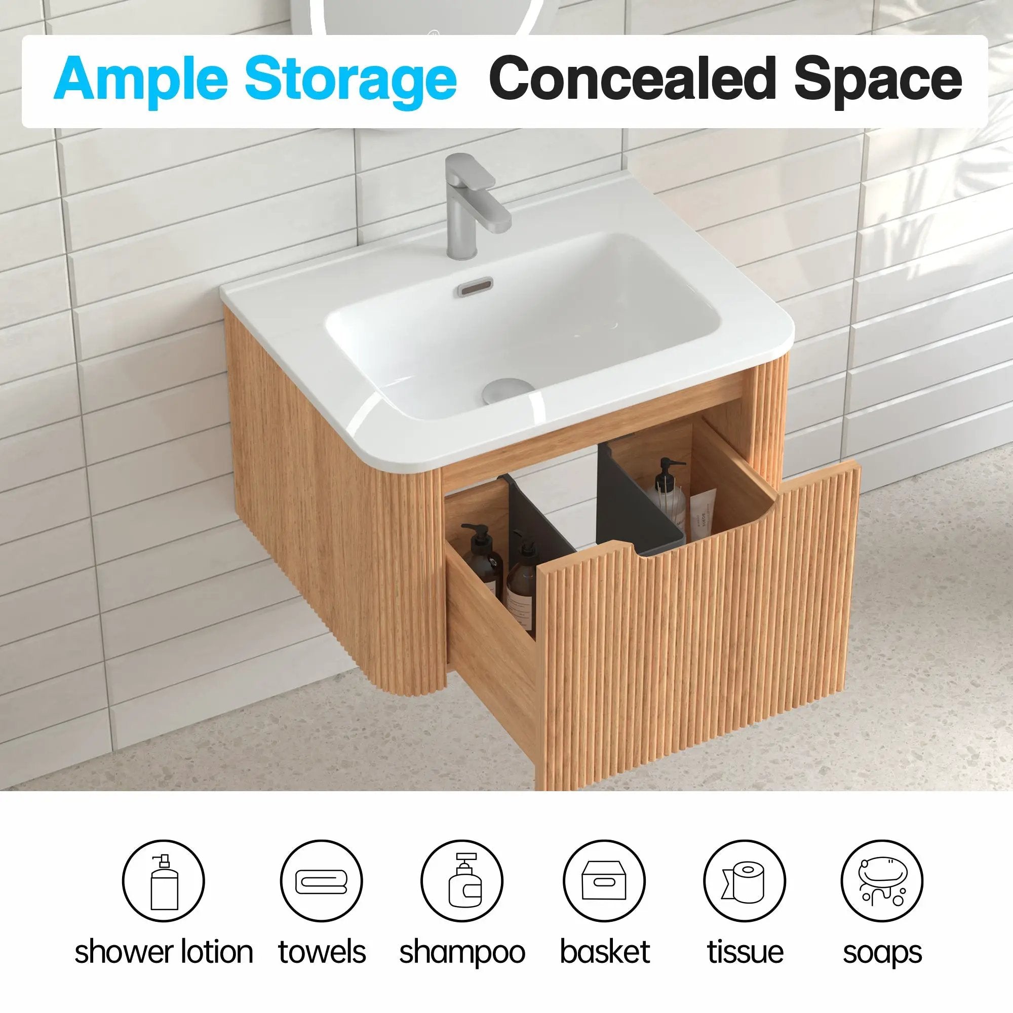 24" Wall-Mounted Floating Bathroom Vanity by HouseOfZazla