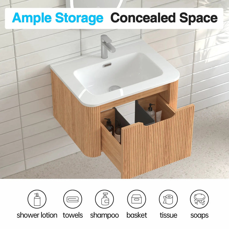 24" Wall-Mounted Floating Bathroom Vanity by HouseOfZazla