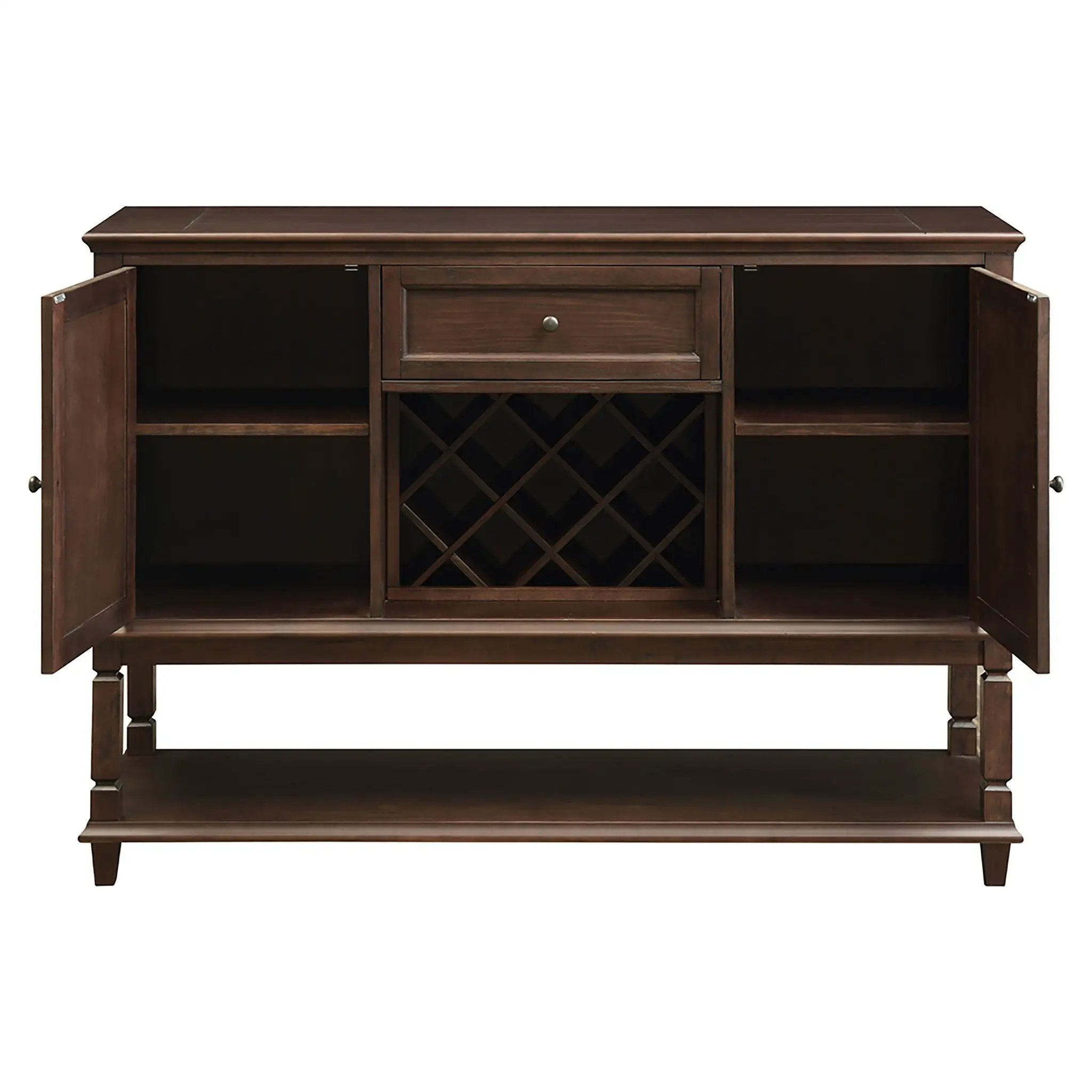 Declan - Traditional Server With Drawer And Wine Rack - Rustic by HouseOfZazla