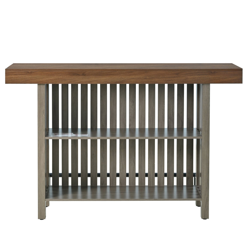 3-in-1 Sideboard Table with Wine Storage - Marble-Grain MDF, photo 9 of 10