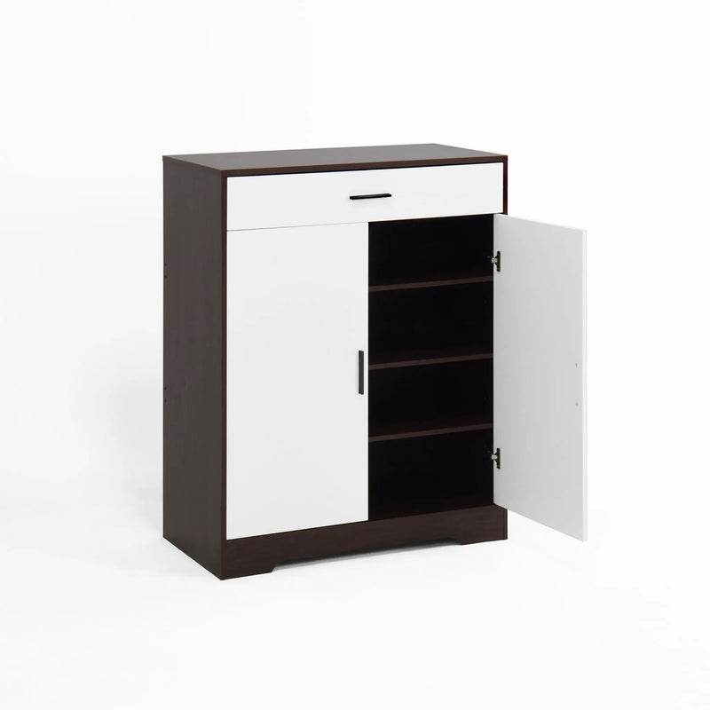Freestanding Wooden Shoe Cabinet, 4 Tier Organizer With Drawer by HouseOfZazla