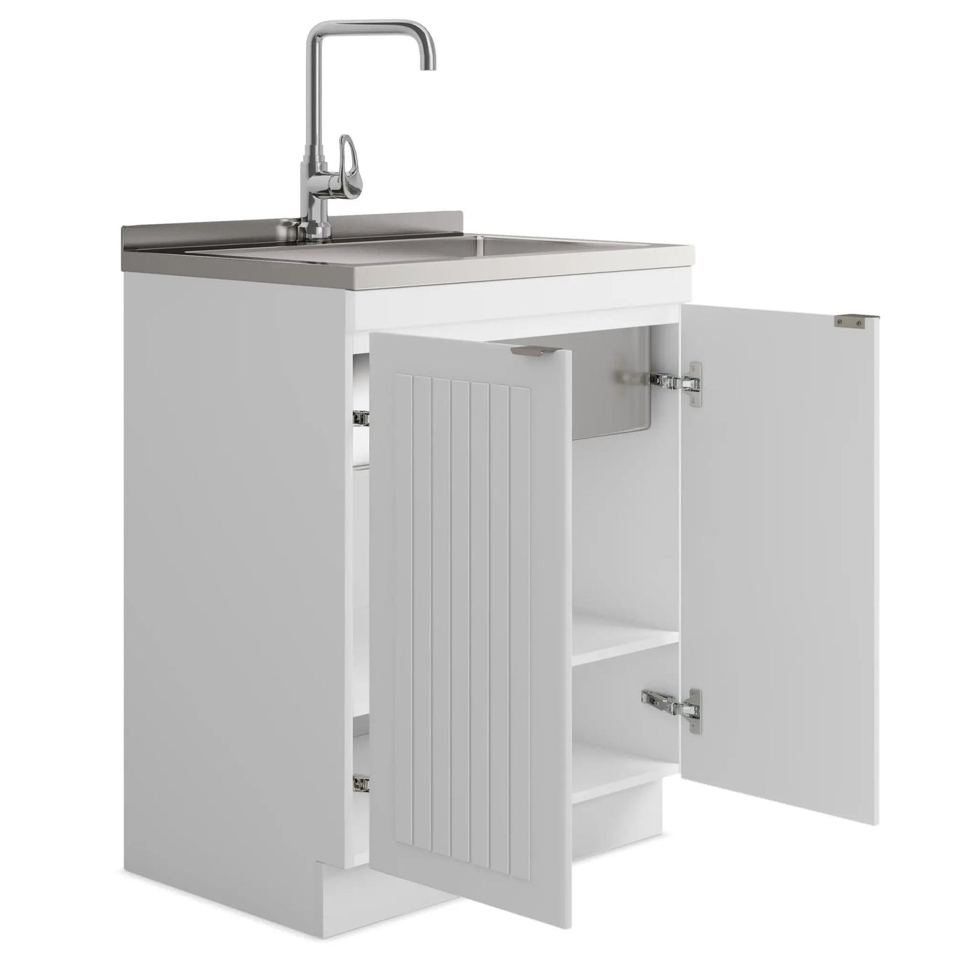 Murphy - Laundry Cabinet & Faucet And Stainless Steel Sink by HouseOfZazla