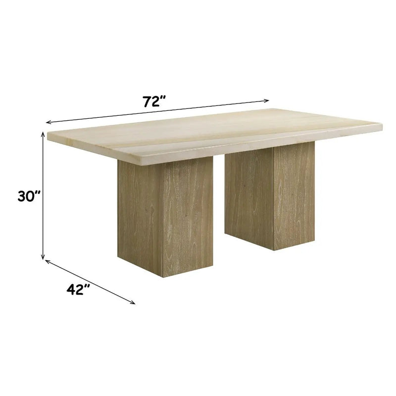 Olinda - Dining Table With Natrual Marble Top - Natrual by Unique Piece Furniture