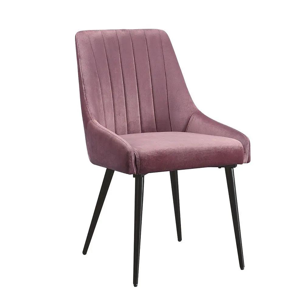 Riley - Side Chair (Set of 2) - Pink Fabric & Black by Unique Piece Furniture