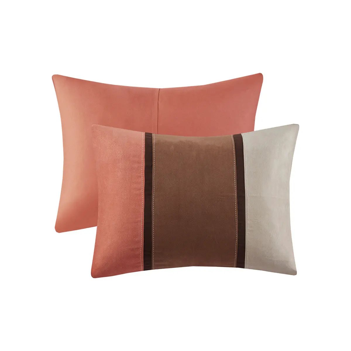 7 Piece Faux Suede Comforter Set - Coral King by HouseOfZazla