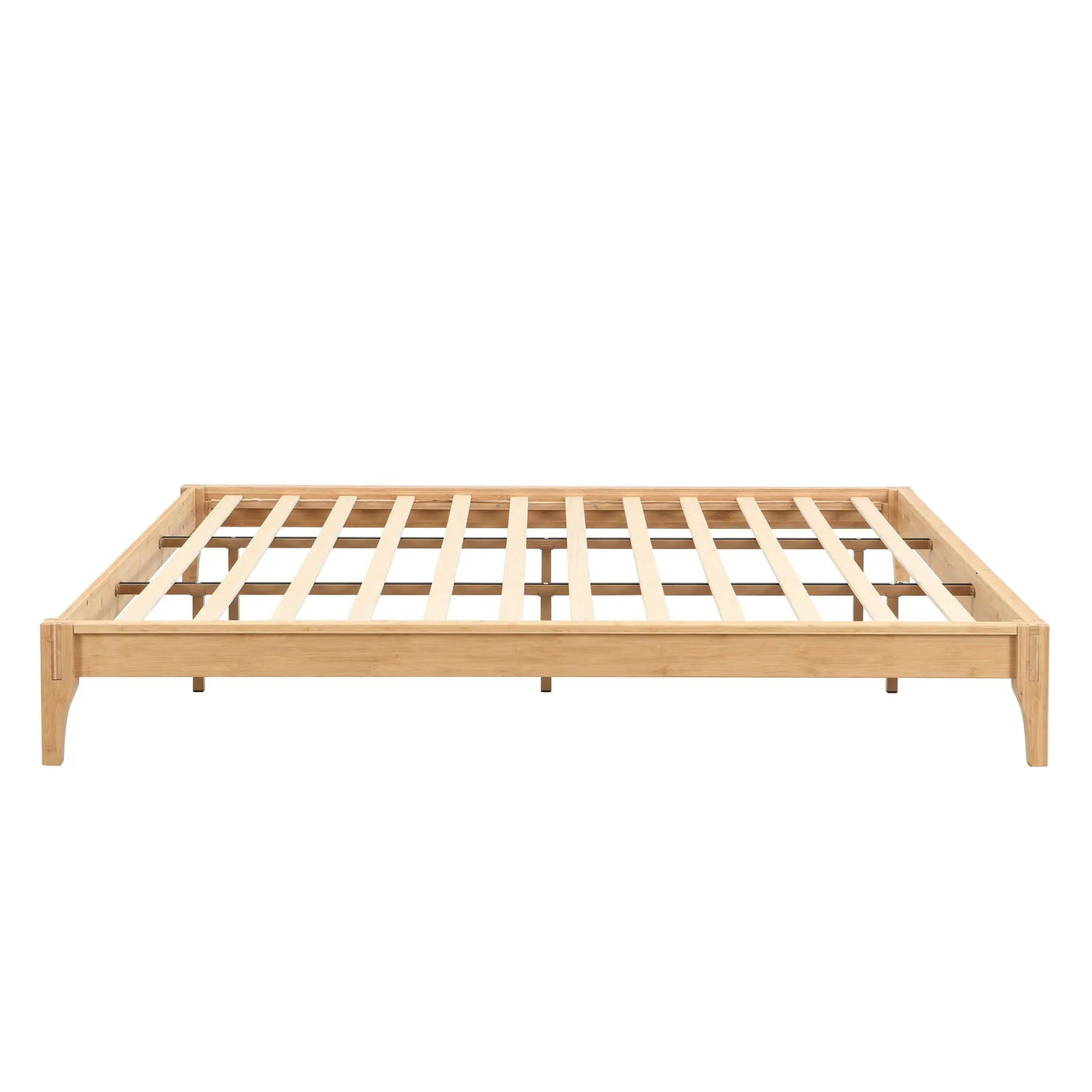 Solid Dry Bamboo Platform Bed Frame, With Slat Support by HouseOfZazla
