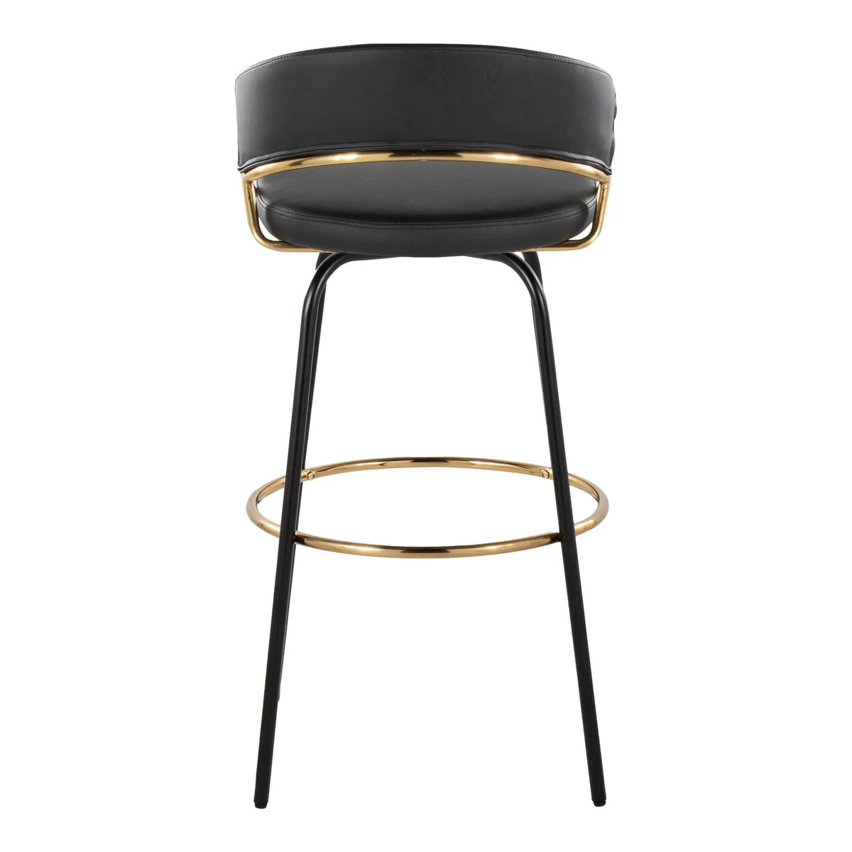 Jie - Fixed Height Contemporary Barstool With Swivel Round Footrest (Set of 2) by HouseOfZazla